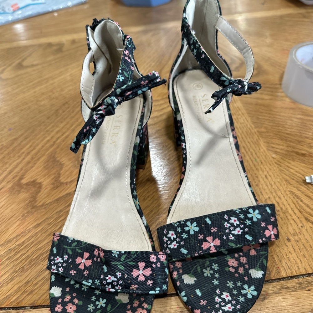 Zara Black Floral Heels